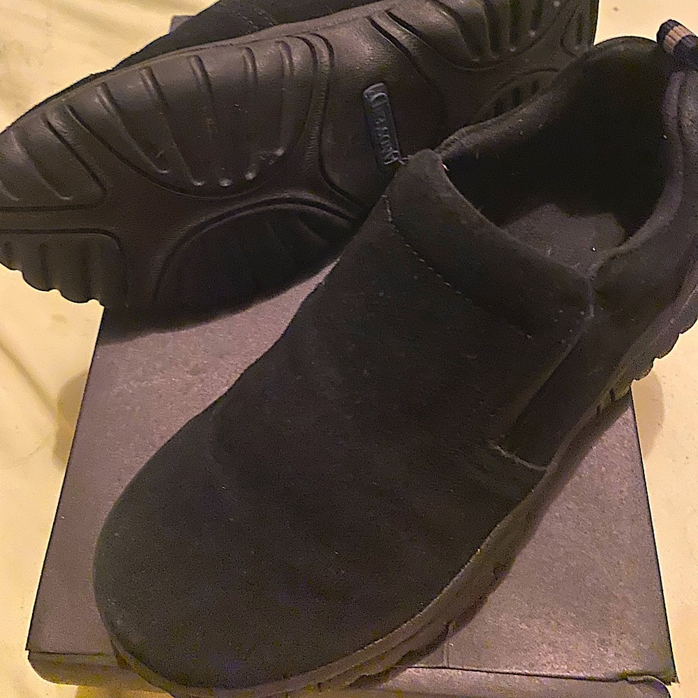 Black all weather suade shoes